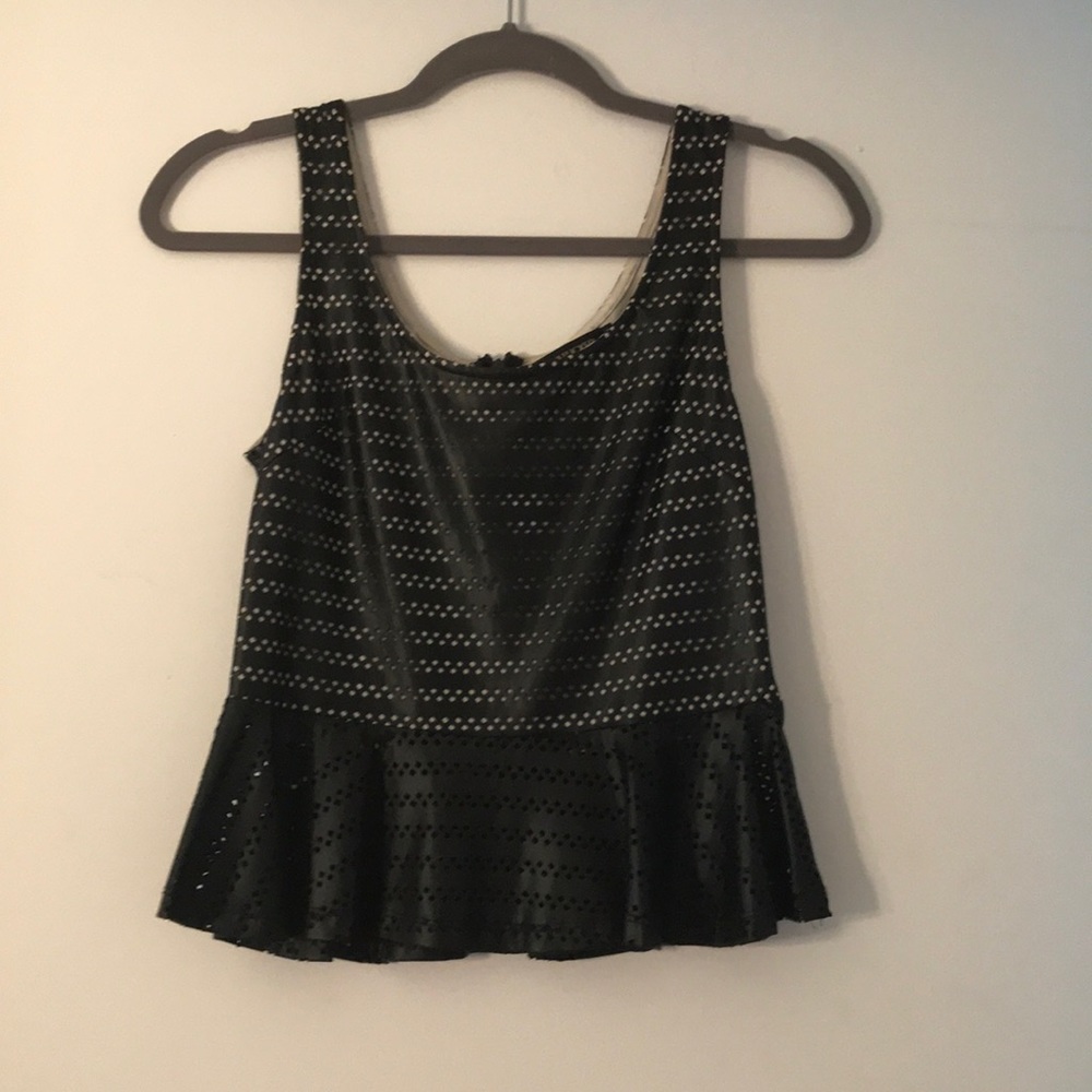 LF Leather Peplum Top
